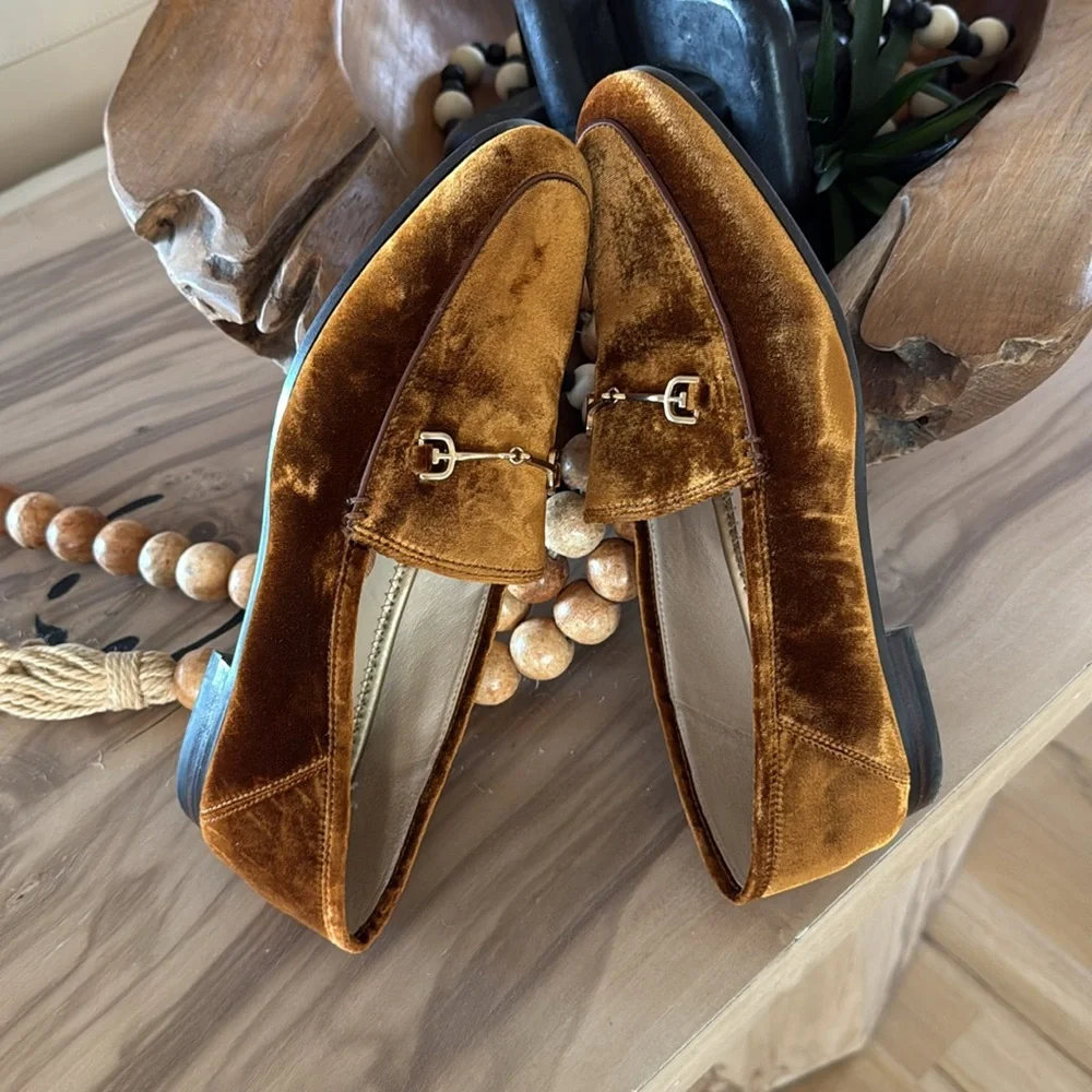 Sam Edelman Loraine Cocoa Bronze Velvet Flat